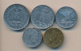 Olaszország 1940-41. 5db klf fémpénz T:2,2-
Italy 1940-41. 5 different coins C:XF,VF