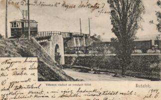 Budapest XXII. Budafok, villamos viadukt az országút fölött (fa)