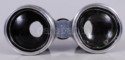 cca 1900 Bőrborítású színházi látcső, optikán jelzett: "Libál Lajos Budapest" / 
Vintage t...