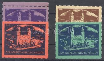 1927 I. Debreceni Bélyegkiállítás 4 klf levélzáró