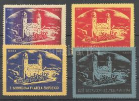 1927 I. Debreceni Bélyegkiállítás 4 klf levélzáró