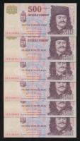 2006. 500Ft "1956-os forradalom évfordulója" (6x) "EC" széria, egymás utáni sorszámúak T:I