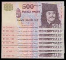 2006. 500Ft "1956-os forradalom évfordulója" (8x) "EC" széria, egymás utáni sorszámúak T:I