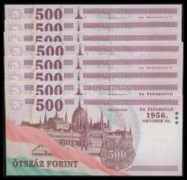 2006. 500Ft "1956-os forradalom évfordulója" (8x) "EC" széria, egymás utáni sors...