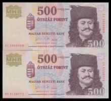 2006. 500Ft "1956-os forradalom évfordulója" (2x) "EC" széria, egymás utáni sorszámúak T:I