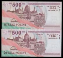 2006. 500Ft "1956-os forradalom évfordulója" (2x) "EC" széria, egymás utáni sors...