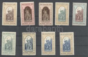 1896 Millennium Kiállítás 9 klf levélzáró