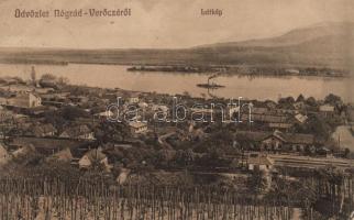 Verőce (Nógrádverőce) vasútállomással és gőzössel (fa)