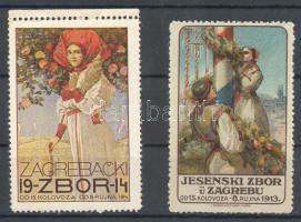 1913-1914 2 klf Zágrábi vásár reklámbélyeg