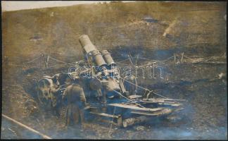 1917 Orosz front 30,5 ágyúval, korabeli fotó