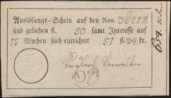 Ausztria 1827. Kitöltött kamatszelvény szárazpecséttel T:I