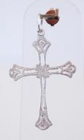 Szecessziós ezüst (Ag) kereszt medál / 
Art nouveau silver crucifix, 4cm, 1,6gr