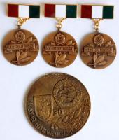 1965. "Életmentő Emlékérem / Életmentésért" kitüntetés zománcozott fémszalaggal (3x) + "Magyar Honvédelmi Szövetség" T:vegyes