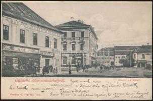 Marosvásárhely main square, the shops of Károly Bartscht and Károly Henning