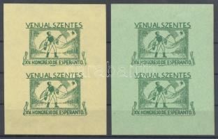 1941 Szentes Eszperantó Kongresszus 2 db vágott kisív