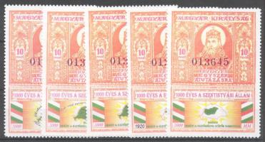 2000 5 db Szakosztályi levélzáró