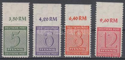 Mi 116-119  margin stamps imperforate above Sign: Zierer, Mi 116-119 felül fogazatlan ívszéli bélyegek. Sign: Zierer