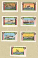 7 db I. Világháborús Német Flotta levélzáró