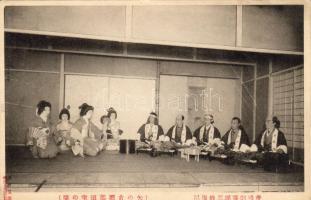 Japanese geishas and musicians, Japán folklór, gésák és zenészek, előadás