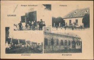 Szomód Hangya szövetkezet, plébánia, községháza (fa)