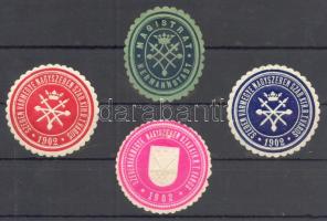 1902 4 db Hermannstadt és Szebenvármegye pecsétbélyeg