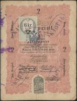 1848. 2Ft "Kossuth bankó" keltezés nélkül, 6Kr. C.M. pecsételt okmánybélyeggel és "KARTAL" bélyegzéssel T:III