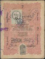 1848. 2Ft "Kossuth bankó" keltezés nélkül, 6Kr. C.M. pecsételt okmánybélyeggel és "KA...