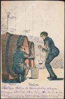 Studentika, Géptan, selmeci diákélet, litho s: Bartha L. (fa)