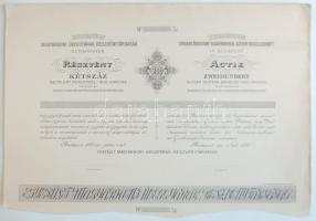 Budapest 1893. "Egyesült Magyarhoni Üveggyárak Részvénytársaság Budapesten" részvénye 200 osztr. értékű forintról, kitöltetlen T:hajtatlan, két kis betépődés alul