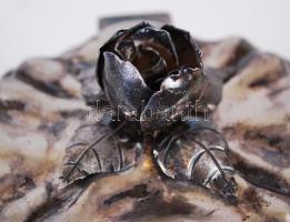 1937-1967 Rózsákkal díszített ezüst (Ag) cukortartó 800-as "dianás" jelzéssel és KA mester...