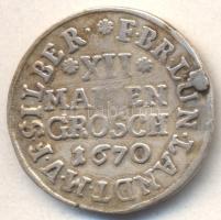 Német Államok/Braunschweig-Lüneburg-Calenberg 1670. 12 Máriás garas (1/3 Tallér) Ag T:2- Fny.
German...