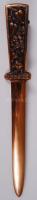 Réz levélnyitó növényi díszítéssel /  Brass letter opener with floral decoration, 23cm
