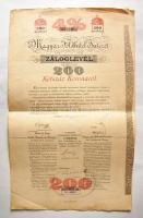 1903. "Járadékkölcsön" 200K-ról + 1904. "Magyar Földhitel Intézet" záloglevél 20...