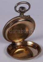 cca 1900 Supérieur zsebóra duplasoros, hibátlan porcelán számlappal, másodpercmutatóval, hátlapján k...