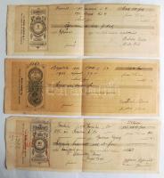 1894-1900. 3db kitöltött váltó Bogyiszló, Soroksár, Dusnok helységekből