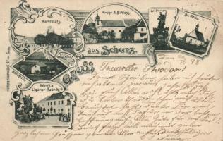 1898 Schurz, railway station, Schick's liquor factory