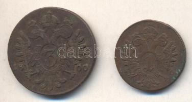 Ausztria/magyar verdejel 1800E 1Kr + 1800B 3Kr T:2-