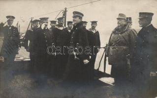 Charles IV on the board of a battleship (b)