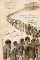 Anti-Semitic postcard, Judaica, litho