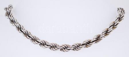 Ezüst (Ag.)csavart karkötő és nyaklánc szett, jelzett (925), nyaklánc:38 cm, karkötő:19 cm, Nettó: 2...