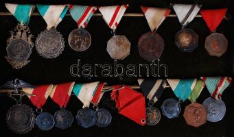 Dekoratív vegyes "Kerékpár Kör" (15x) + Súlylökés (1x) díjérem tétel, közte 7db ezüst medá...