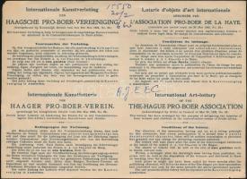 Hollandia / Hága 1902. Nemzetközi Művészeti Sorsjáték a Hágai Pro-Boer Szervezet rendezésében T:II
N...
