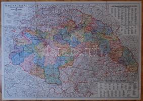 1944 Magyarország közigazgatási térképe 1918-ban, 1944-ben. Szerk. Turner István, kiad. Kókai Lajos Klösz György és Fia Térképészeti Műintézet Budapest, 84x120cm