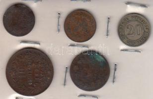 Olaszország 1861-1894. 5db pénzérme, közte magyar verdejelű 20c! T:2,3 Itlay 1861-1894. 5 different coins C:XF,F