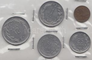 Törökország 1959-1972. 5db pénzérme T:2,2- Turkey 1959-1972. 5 different coins C:XF,VF