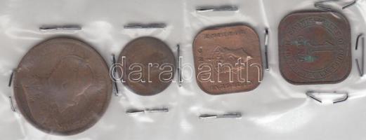 Angol gyarmatok 1907-1943. 4db klf pénzérme T:2,2- British settlements 1907-1943. 4 different coins C:XF,VF