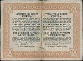 Montenegro/Cetinje 1917. K.u.K. utalvány 10 perperről T:III-
Montenegro/Cetinje 1917. "K.u.K.&q...