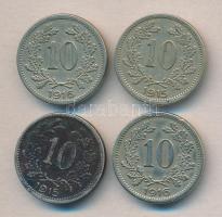 Ausztria 1915-16. 10H Ni (4x) címer változat is! T:2,2- Austria 1915-16. 10 Heller (4x) with coat of arms variety C:XF,VF