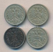 Ausztria 1915-16. 10H Ni (4x) címer változat is! T:2,2-
Austria 1915-16. 10 Heller (4x) with coat of...