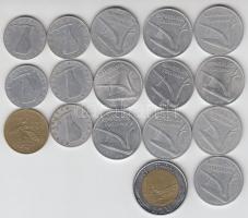 Olaszország 1952-80. 17db fémpénz T:2,2-,3
Italy 1952-80. 17 different coins C:XF,VF,F